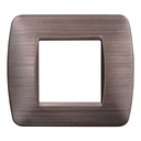 Placca Plastica ETTROIT Serie Space 2 Posti/Moduli 502, Modello Satinato, Compatibile Con Bticino Living, Disponibili Bianco Bronzo Oro Nero Silver