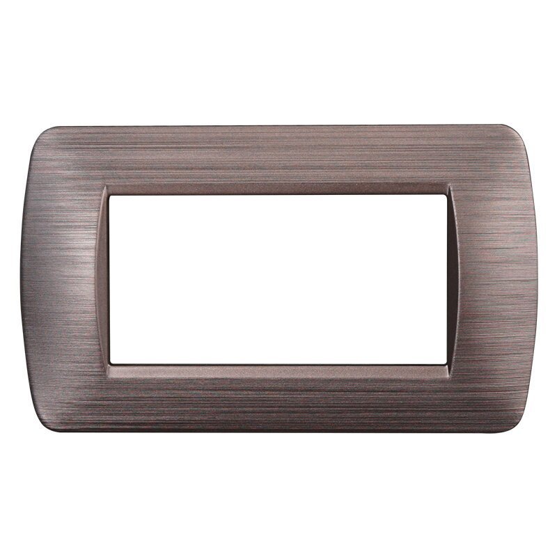 Placca Plastica ETTROIT Serie Space 4 Posti/Moduli 504, Modello Satinato, Compatibile Con Bticino Living, Disponibili Bianco Bronzo Oro Nero Silver