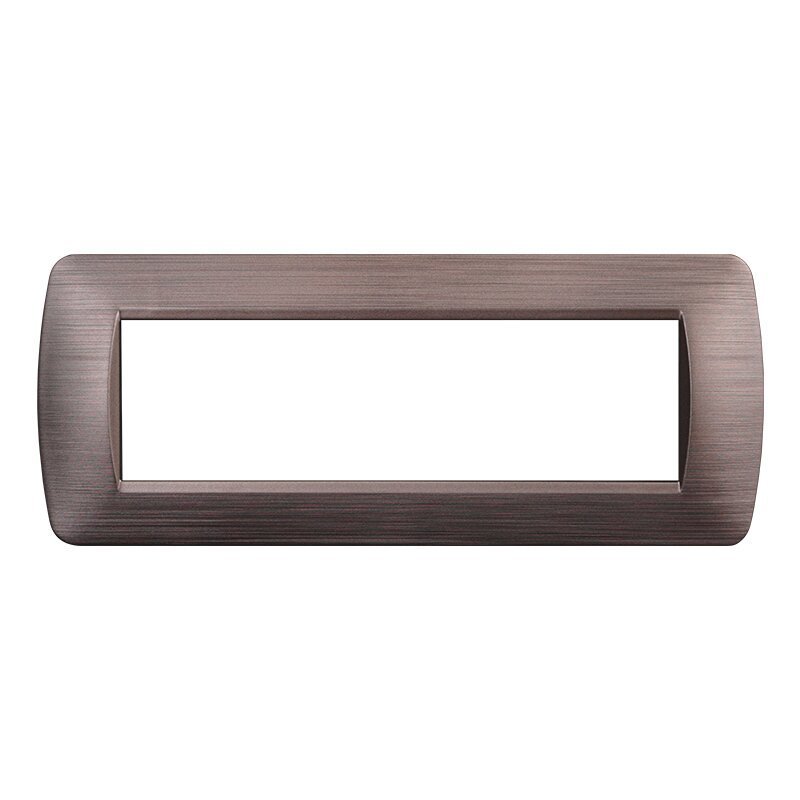 Placca Plastica ETTROIT Serie Space 7 Posti/Moduli 507, Modello Satinato, Compatibile Con Bticino Living, Disponibili Bianco Bronzo Oro Nero Silver