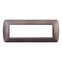 Placca Plastica ETTROIT Serie Space 7 Posti/Moduli 507, Modello Satinato, Compatibile Con Bticino Living, Disponibili Bianco Bronzo Oro Nero Silver
