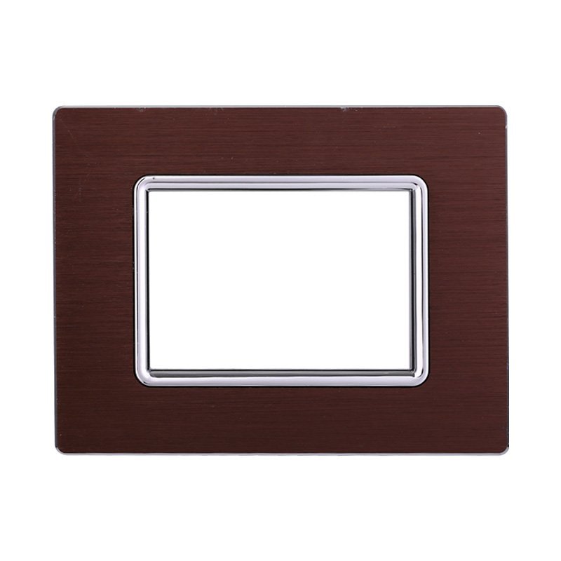 Placca In Alluminio ETTROIT Serie Space 3 Posti/Moduli 503 Compatibile Con Bticino Living, Disponibili Nero Grigio Bronzo Oro Silver Lucido 