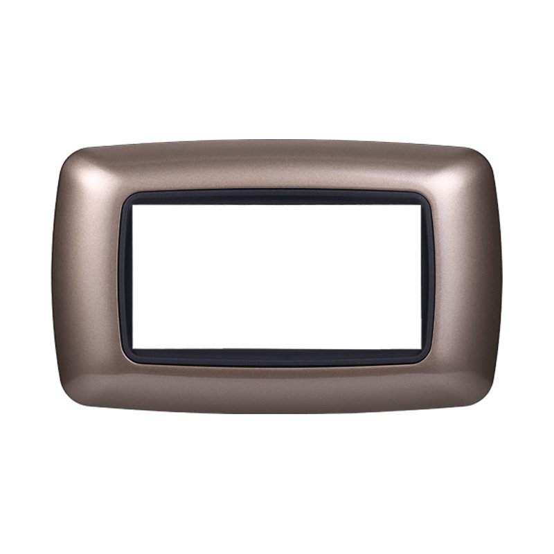 Placca Plastica Bombata ETTROIT Serie Space 4 Posti/Moduli 504 Compatibile Con Bticino Living, 14 Colori Disponibili