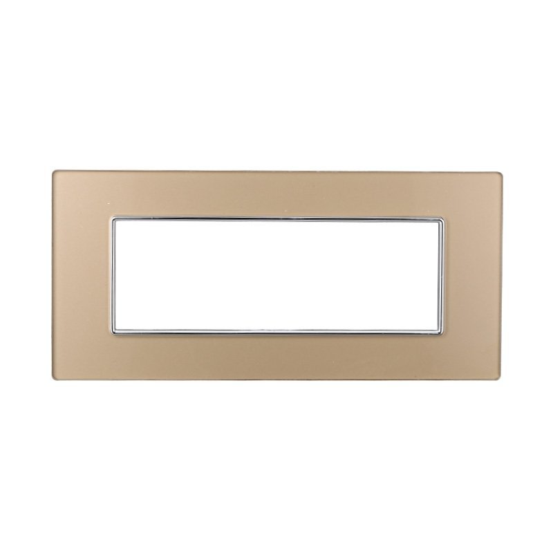 Placca In Vetro ETTROIT Serie Moon 6 Posti/Moduli 506, Compatibile Con Bticino Axolute, 5 Colore Disponibili