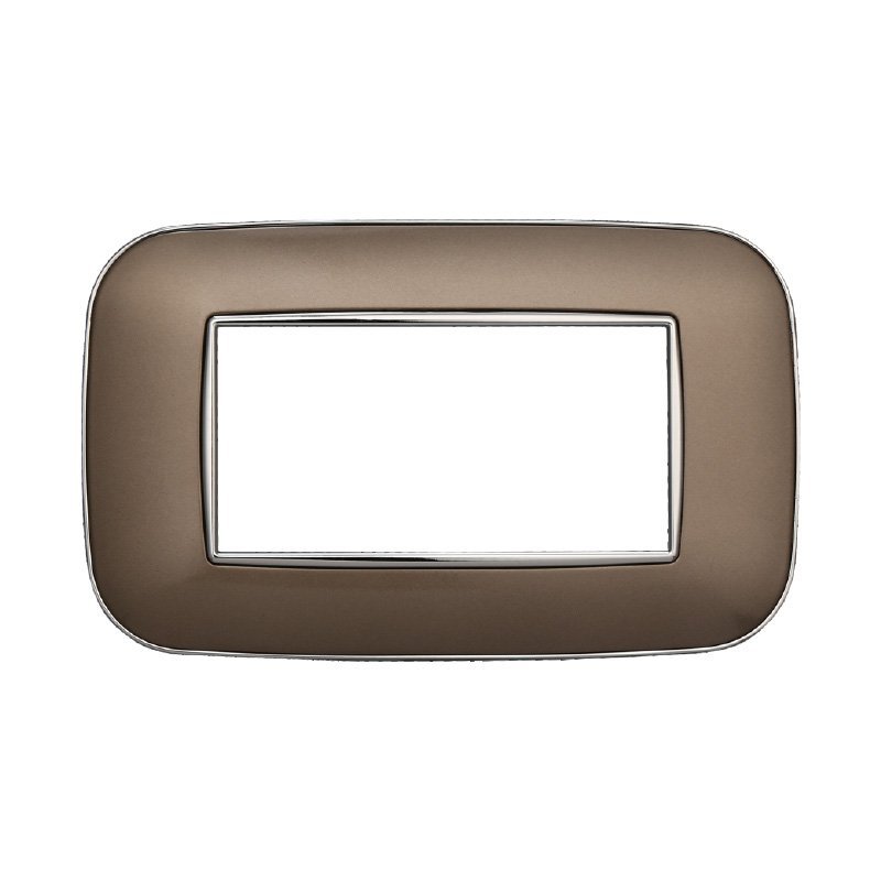 Placca Orbis ETTROIT Serie Moon 4 Posti/Moduli 504 Compatibile Con Bticino Axolute, 11 Colori Disponibili