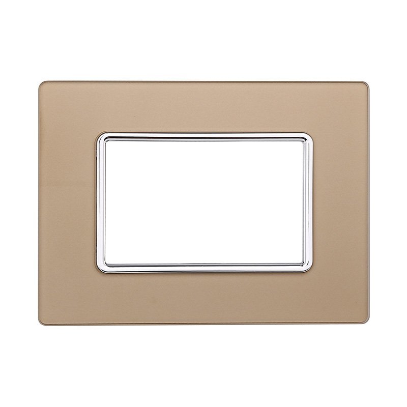 Placca In Vetro ETTROIT Serie Solar 3 Posti/Moduli 503 Compatibile Con Bticino Matix, 5 Colori Disponibili