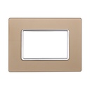 Placca In Vetro ETTROIT Serie Solar 3 Posti/Moduli 503 Compatibile Con Bticino Matix, 5 Colori Disponibili