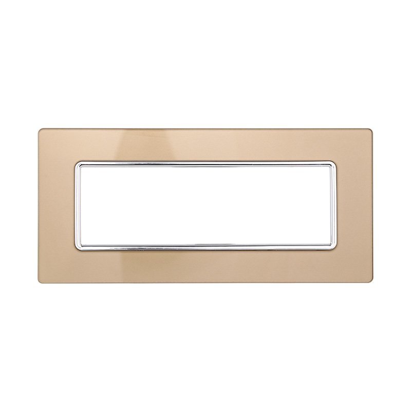 Placca In Vetro ETTROIT Serie Solar 6 Posti/Moduli 506 Compatibile Con Bticino Matix, 5 Colori Disponibili
