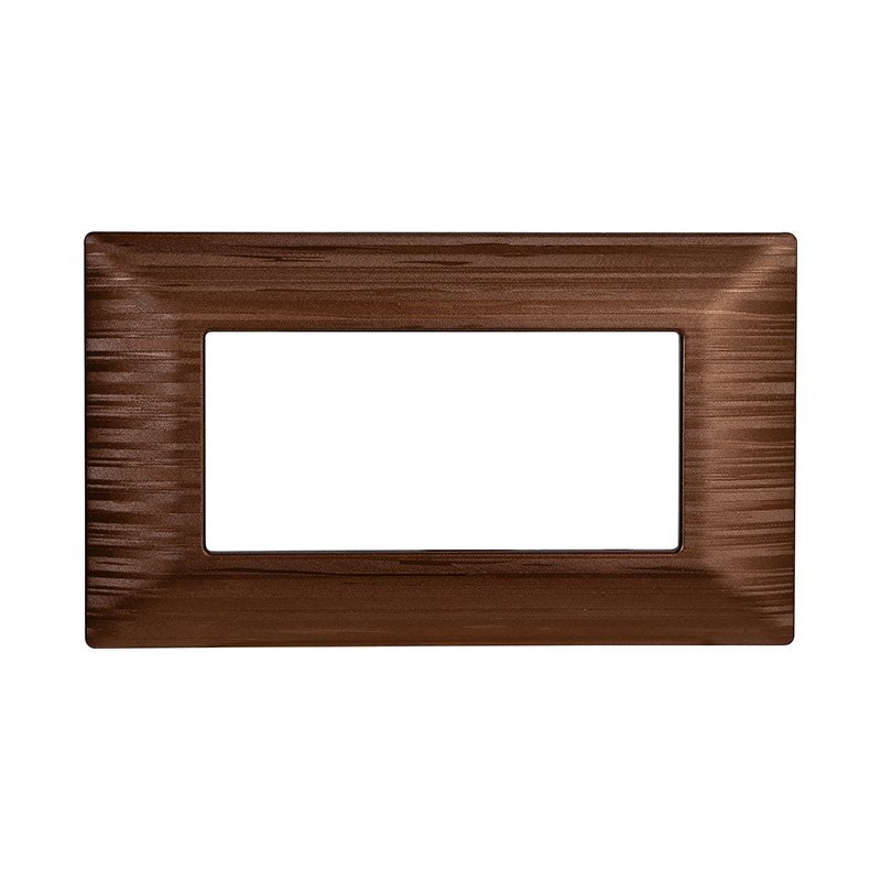 Placca Plastica ETTROIT Serie Solar 4 Posti/Moduli 504, Modello Satinato Compatibile Con Bticino Matix, 5 Colori Disponibili