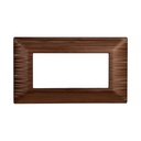 Placca Plastica ETTROIT Serie Solar 4 Posti/Moduli 504, Modello Satinato Compatibile Con Bticino Matix, 5 Colori Disponibili