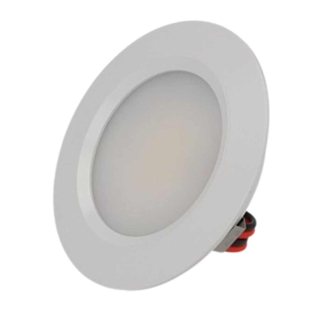 [FP2014C] Mini Faretto LED da Incasso 3W, 420 Lumen, DC 10-30V, Foro 50 mm, Carcassa Bianca (Bianco Caldo 3000K)