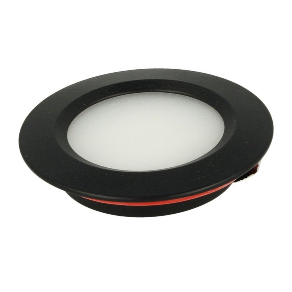 [FP2015C] Mini Faretto LED da Incasso 3W, 420 Lumen, DC 10-30V, Foro 50 mm, Carcassa Nera (Bianco Caldo 3000K)