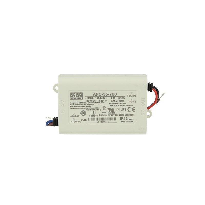 Led Driver CC MW MEAN WELL Serie APC Trasformatore Corrente Costante IP42