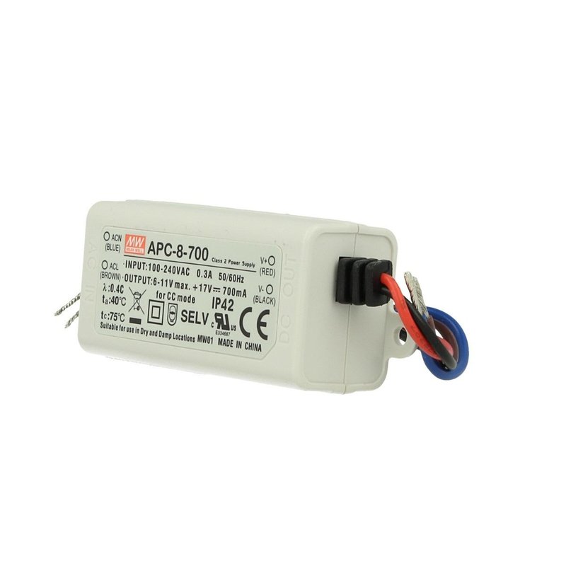 Led Driver CC MW MEAN WELL Serie APC Trasformatore Corrente Costante IP42