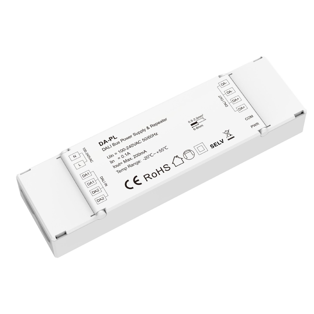 Alimentatore Bus DALI con Ripetitore DA-PL Amplificatore Segnale DALI 200mA Estensione Linea fino 600m/1200m