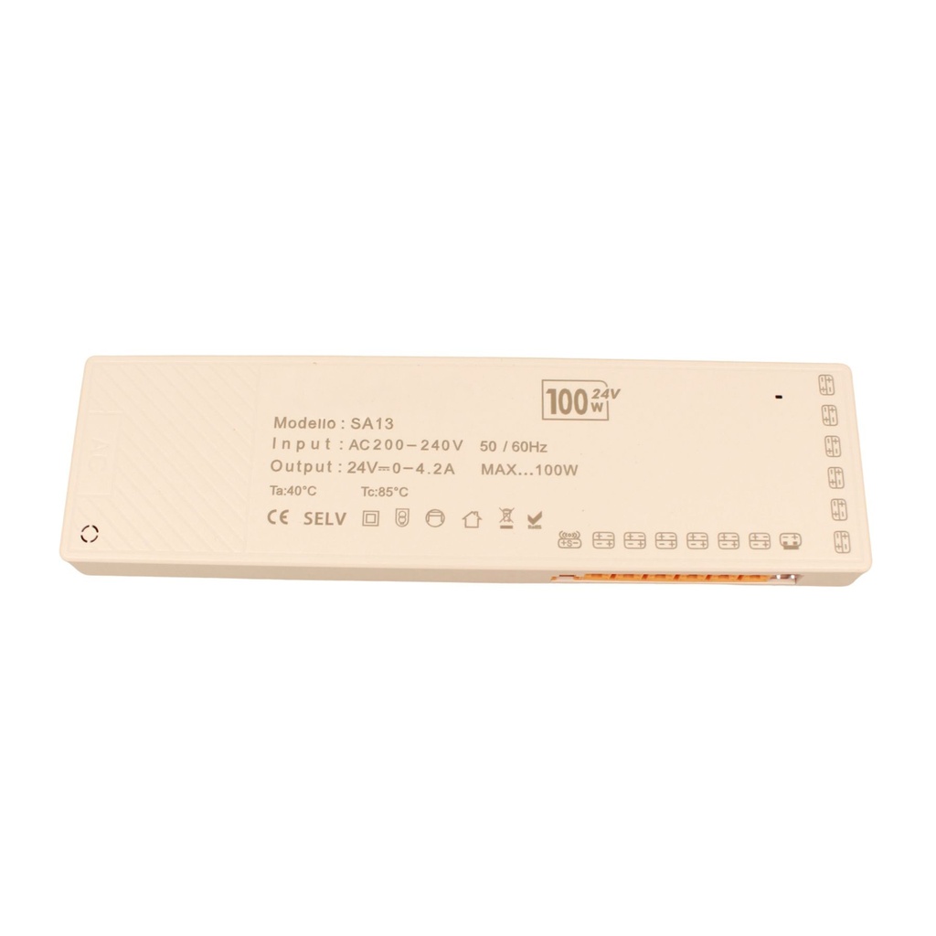 Trasformatore LED 24V per mobili, 10 uscite senza polarità, con spina EU, Disponibili 36W 60W 100W