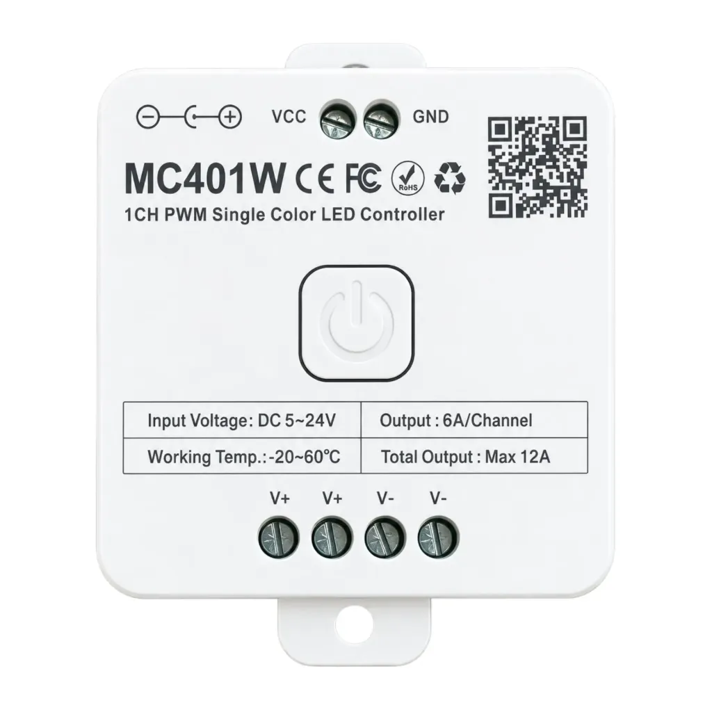 Led Dimmer WIFI RF 2.4G, App TUYA, Smart Life Max 12A DC 12V 24V, 56X56X20mm