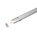 Kit Profilo Alluminio Completo Da 2 Metri Per Striscia Led, Super Larga e Alta, Dimensione 30X20mm, Larghezza Interna 25mm, 250g/m, Copertura Opale, Tappi Chiusura e Clip Fissaggio Incluso