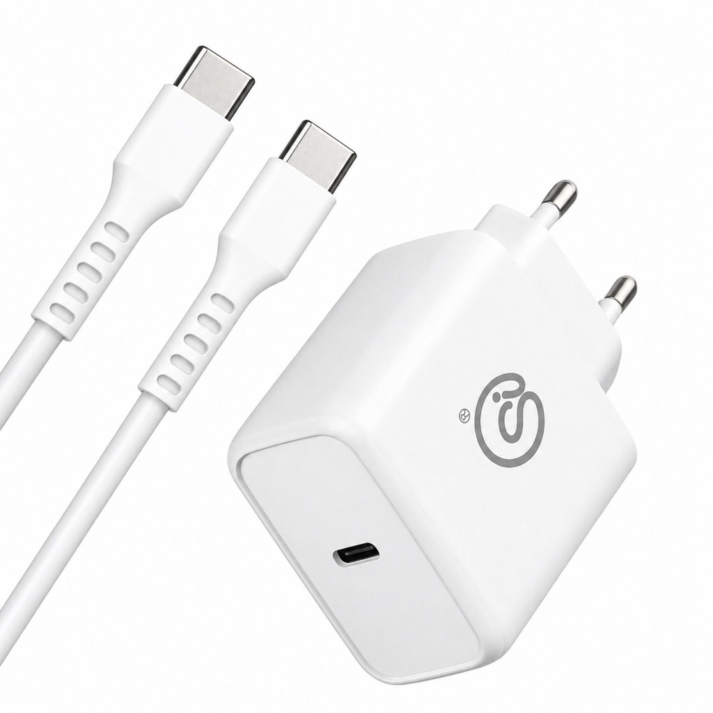 Caricabatteria Caricatore USB-C 65W PD3.0, Alimentatore Rete EU con cavo USB-C 1M