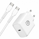 Caricabatteria Caricatore USB-C 65W PD3.0, Alimentatore Rete EU con cavo USB-C 1M