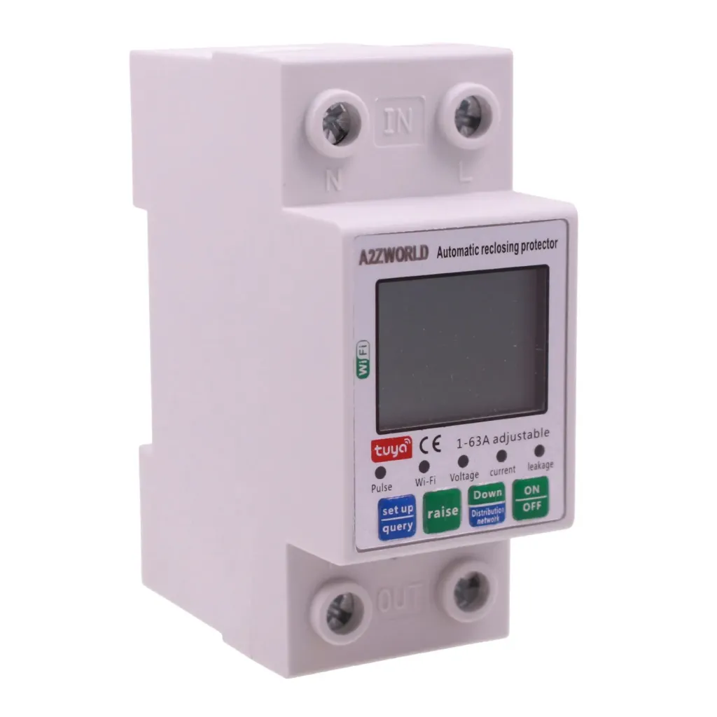 Contatore WiFi DIN 63A 230V AC, Monitoraggio Tensione Corrente e Dispersione
