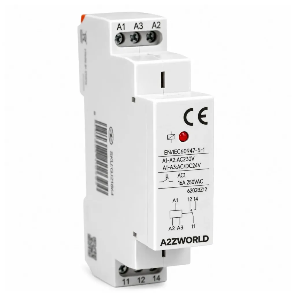 Relè Intermedio Modulare AC230V AC/DC24V, per Guida DIN, Indicatore LED, 1 Modulo, Contatti SPDT, per Automazione Quadri Elettrici