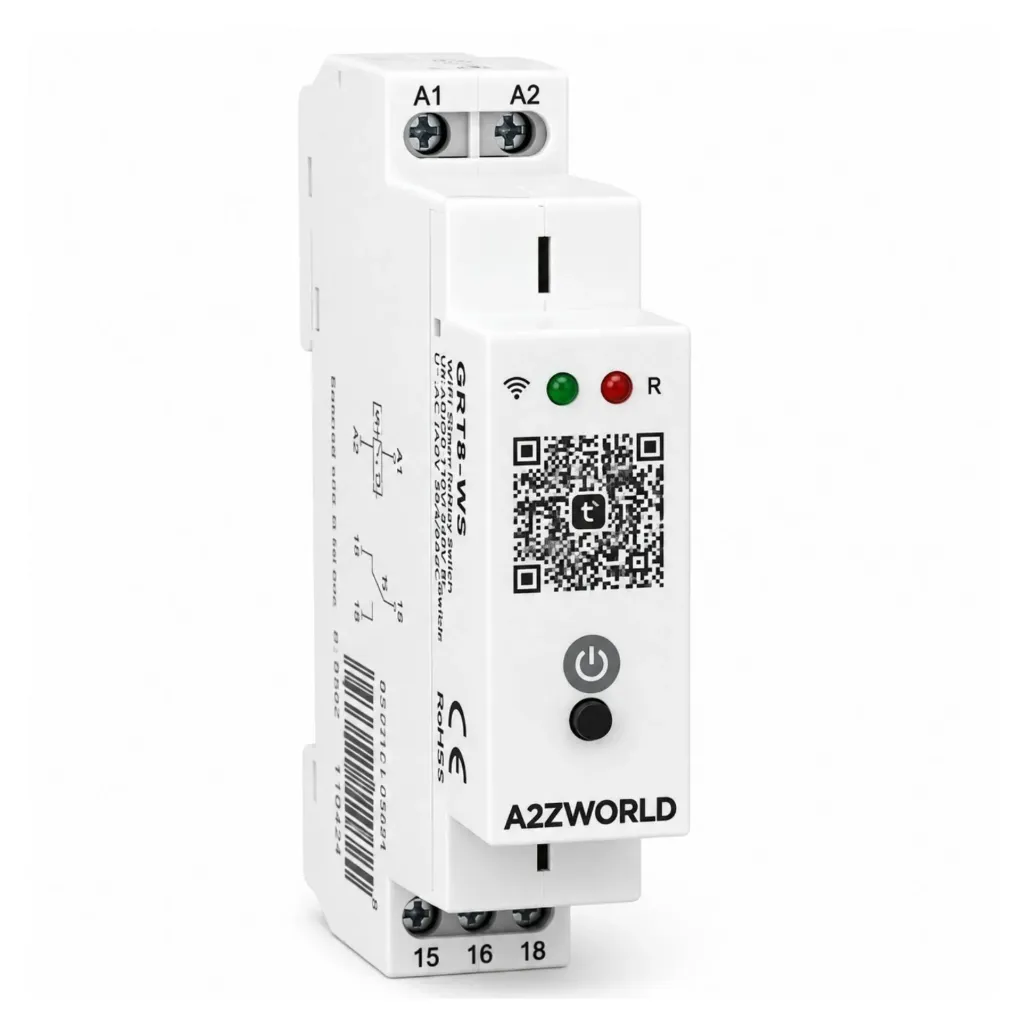 Relè Temporizzato WIFI Modulare, 220V 16A, Timer Temporizzatore Smart Tuya, 1 Modulo Barra DIN, 1 contatto SPDT, Comando App e Manuale