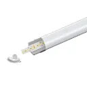 Kit Profilo Alluminio Completo Da 3 Metri Per Striscia Led, Angolare Leggera, Dimensione 15.8X15.8mm, Larghezza Interna 10mm, 77g/m, Copertura Opale, Tappi Chiusura e Clip Fissaggio Incluso,BAV10322,BAV3353,BA1616
