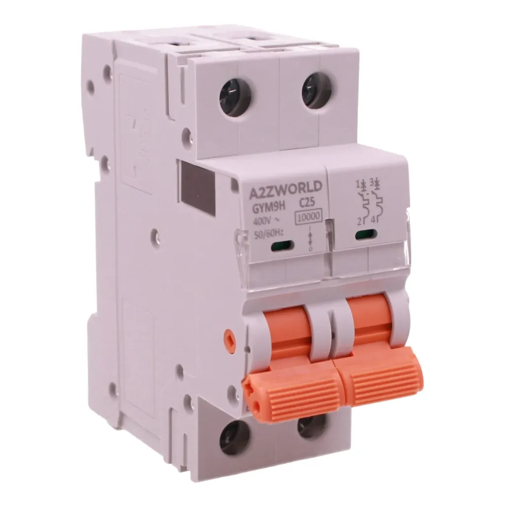 MCB Interruttore Magnetotermico Automatico Curva C 2P 2M 10000A AC 400V IP20 GYM9H, Accoppiabile Con Bobina di Sgancio GA01231 GA01232, Disponibili 25A 32A 40A 63A