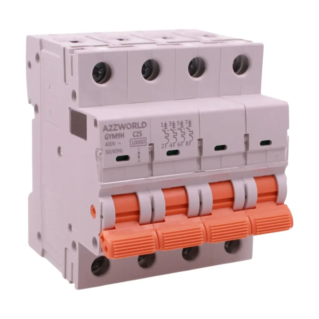 MCB Interruttore Magnetotermico Trifase 380V Curva C 4P 4M 10000A AC 400V IP20 GYM9H, Accoppiabile Con Bobina di Sgancio GA01231 GA01232, Disponibili 25A 32A 40A 63A