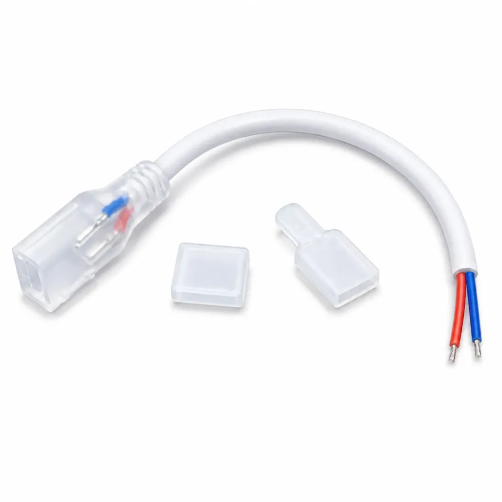 Kit Accessori per Striscia LED 220V SL22011, Cavo Alimentazione+Tappo Chiusura+Terminale Con Foro
