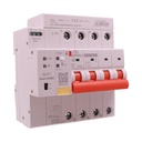 Interruttore Differenziale Magnetotermico Connesso, RCBO WiFi 3P+N con Riarmo Automatico e Display, Tipo A Curva C 30-500mA Regolabile Icu 10kA, 380V 6M, App Tuya con Misure: Corrente Residua, Intensità, Potenza, Tensione, Temperatura, Consumo GYRC-ZN02L
