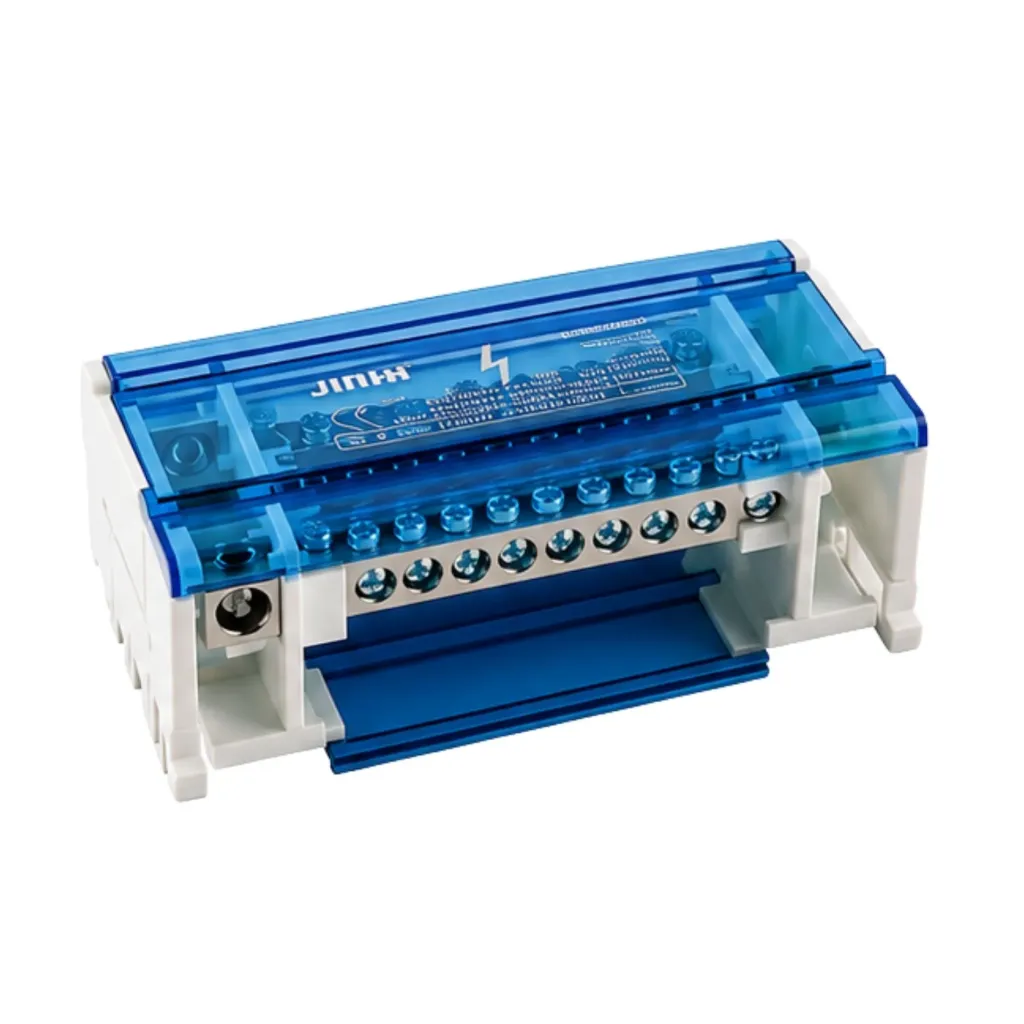 Morsettiera Ripartitore Quadripolare, Box Di Connessione 4 Barre, 125A 690V, Scatola Di Distribuzione Per Quadro Elettrico, Ottone Nichelato, Coperchio Trasparente, PA Nylon UL94V0