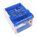 Morsettiera Ripartitore Quadripolare, Box Di Connessione 4 Barre, 125A 690V, Scatola Di Distribuzione Per Quadro Elettrico, Ottone Nichelato, Coperchio Trasparente, PA Nylon UL94V0