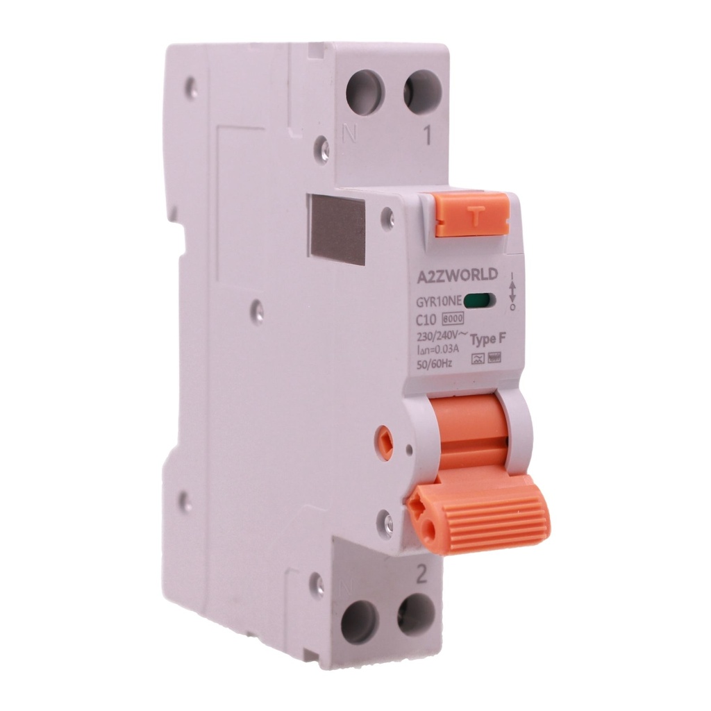 RCBO Interruttore Magnetotermico Differenziale Tipo F Slim 1 Modulo DIN, Curva C 1P+N 6000A 30mA AC 230V IP20, Corrente Disponibili 6A 10A 16A 20A 25A 32A 40A