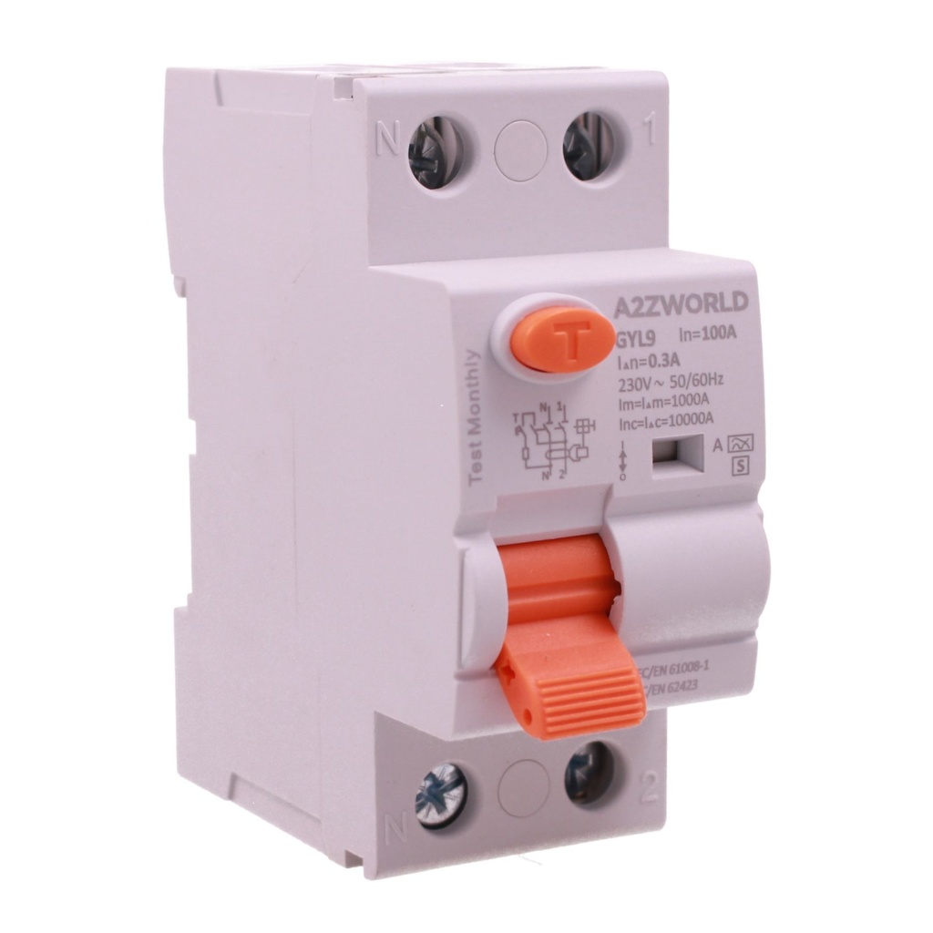 RCCB Interruttore Differenziale Selettivo Tipo S Classe A 300mA/0.3A 1P+N 2M 10kA AC 230V IP20, GYL9