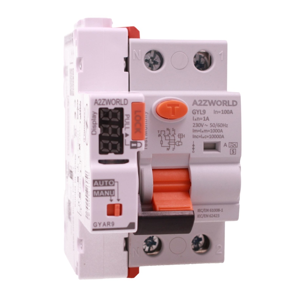 RCCB Interruttore Differenziale Selettivo Tipo S Classe A Con Riarmo Automatico,1000mA/1A 1P+N 2M 10kA AC 230V IP20, GYL9, Corrente Disponibili 63A 100A