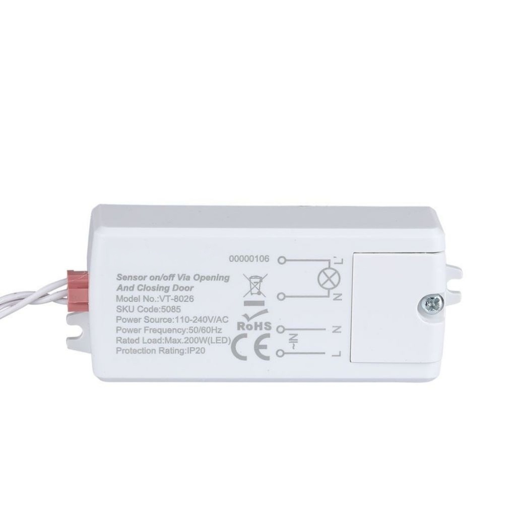 [CL1933] Sensore Apertura Porta Anta On Off Door Sensor Switch 220V Max 200W Per Lampada Led SKU-5085