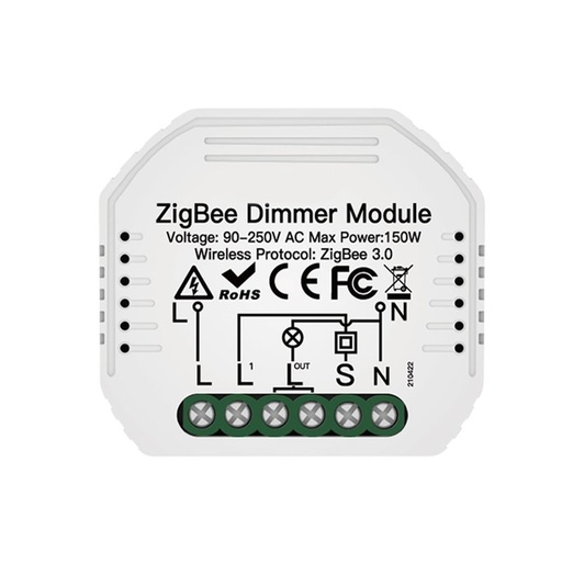 [SHZ105Z] ZigBee Led Triac Dimmer Taglio Di Fase Con Pulsante Memoria 220V 1A Smart Modulo Compatibile Con Alexa Google Home