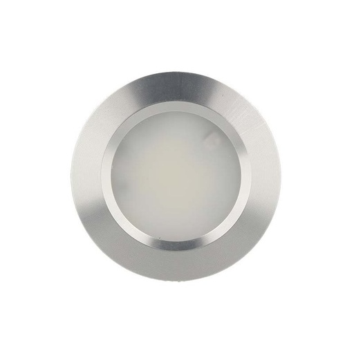 [FP2013N] Mini Faretto Led Da Incasso Rotondo 3W AC/DC 12V DC 24V Bianco Neutro Foro 50mm Colore Alluminio Satinato
