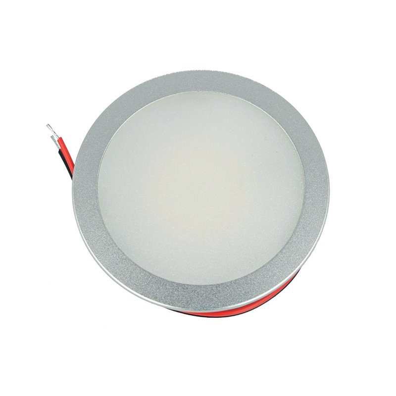 [FP5513C] Mini Faretto Led Da Incasso Rotondo 5W AC/DC 12V DC 24V Bianco Caldo Foro 60mm Colore Alluminio Satinato