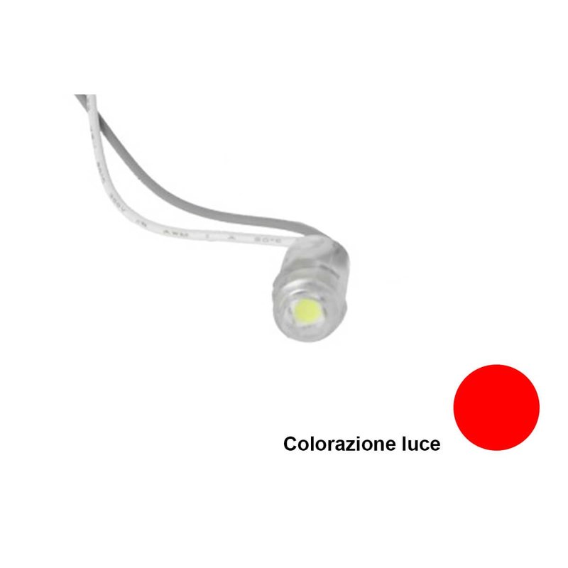 [ML0101R] Modulo Bottone LED Da Incasso 1 SMD 5050 Colore Rosso 12V IP68 120 Gradi SKU-5137