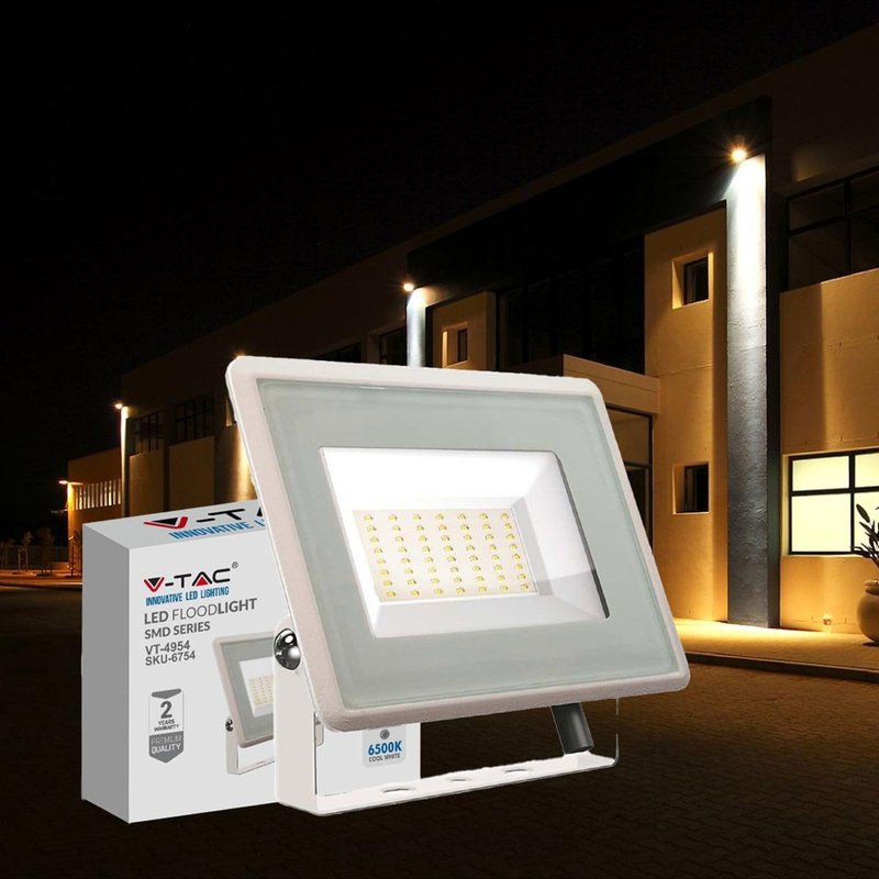 [FE46200N] Faro Led Flood Light 200W 17600lm IP65 Slim 400x333x33mm Carcassa Bianca Luce 4000K SKU-6735