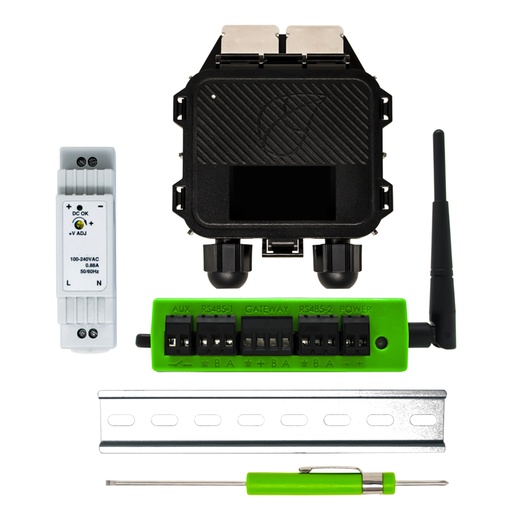 [FVTG-KITCCA] Tigo Kit di Controllo per Ottimizzatori con Datalogger Cloud Connect Advanced (CCA con Ethernet, WiFi, RS485) e Antenna per Trasmissione Dati con alimentazione a barra DINSKU TG-KITCCA 