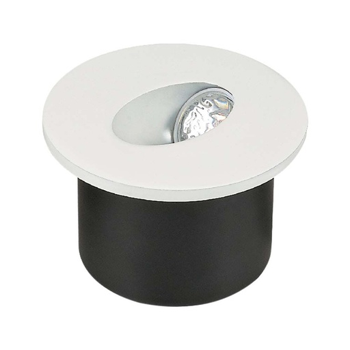 [HS211207C] Faretto LED Segnapasso Rotondo Montaggio a Incasso 3W Colore Bianco 3000K IP20 SKU-211207
