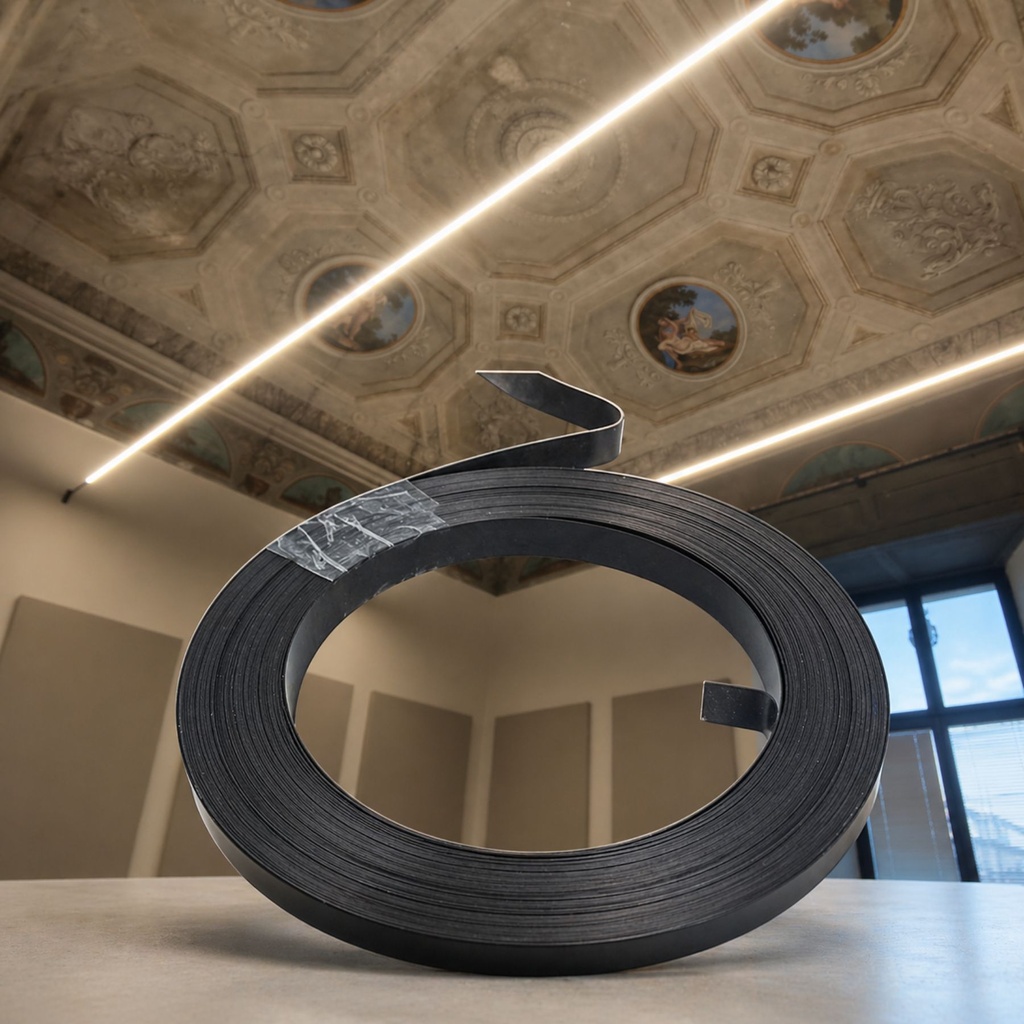 [CB1601] Sistema Illuminazione Cavi Tesi StarLine - Banda in Acciaio 25 Metri StarLine per Sistema Illuminazione Cavi Tesi, Profilo 16mm Spessore 0,5mm per Strisce LED