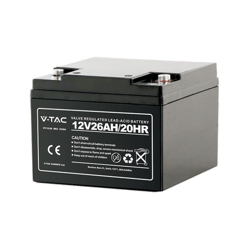 [CM23454] Batteria al Piombo Acido 12V 26Ah per Allarmi, Videosorveglianza, UPS Terminali M5 175*165*127mm SKU-23454