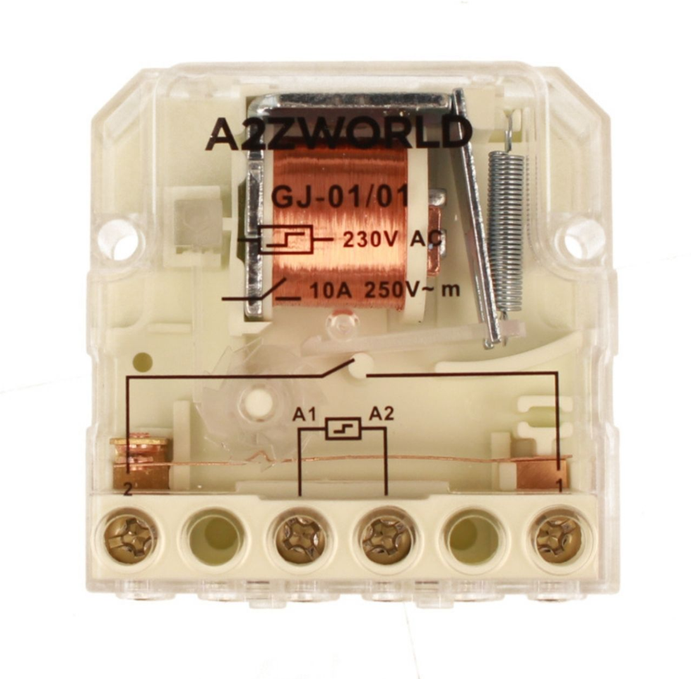 [MMC2601] Relè Passo Passo Elettromeccanico Impulse Relay 1 Contatto NO 10A 220V AC IP20 Con Circuito Bobina e Contatti Separati