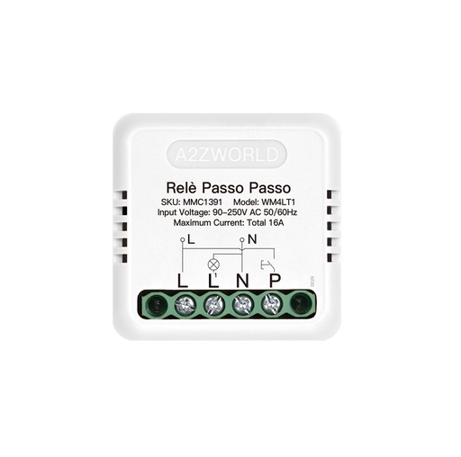 [MMC1391] Relè Passo Passo Elettronico Silenzioso, Impulse Relay 1 Contatto NO 16A 220V AC, Con Memoria 40X40X18mm, Montaggio da Incasso o Barra DIN, Compatibile Con Finder 13.91 e 26.01