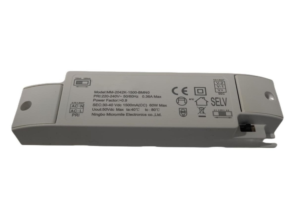 [CC4467] Led Driver CC 60W 1500mA o 30W 750mA 30V-40VDC Alimentatore Corrente Costante Per Pannello Led CCT 60X60cm 120X30cm