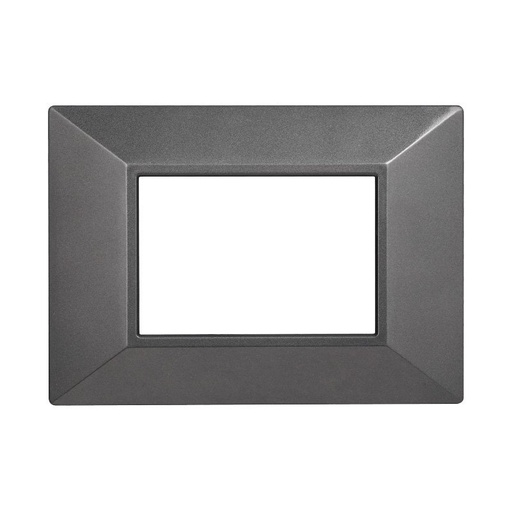 [BAN90307] ETTROIT Placca Piramide Serie Moon 3P Colore Acciaio Scuro Compatibile Con Bticino Axolute